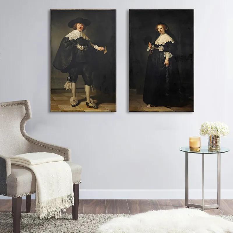 Obraz na plátne Rembrandt - Portréty Martena Soolmansa a Oopjena Coppita | rôzne rozmery