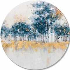Okrúhly maľovaný obraz Šepot lesa