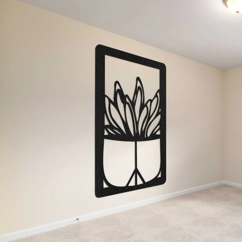 Veľký drevený obraz s vyrezávaným kvetinovým vzorom | SENTOP HDF0402-D