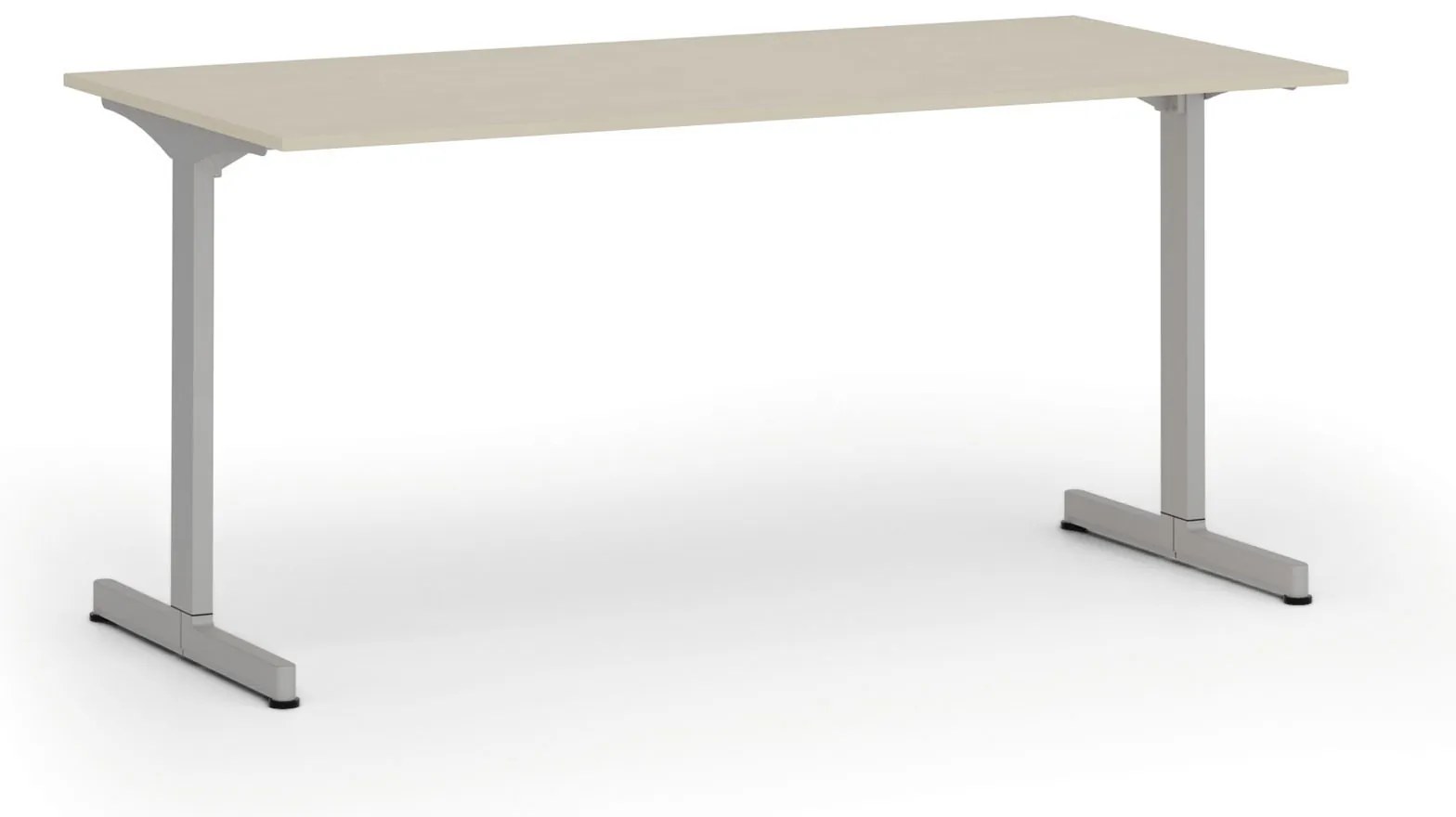Kancelársky stôl PRIMO BETA, 160x80 cm, sivá podnož, breza