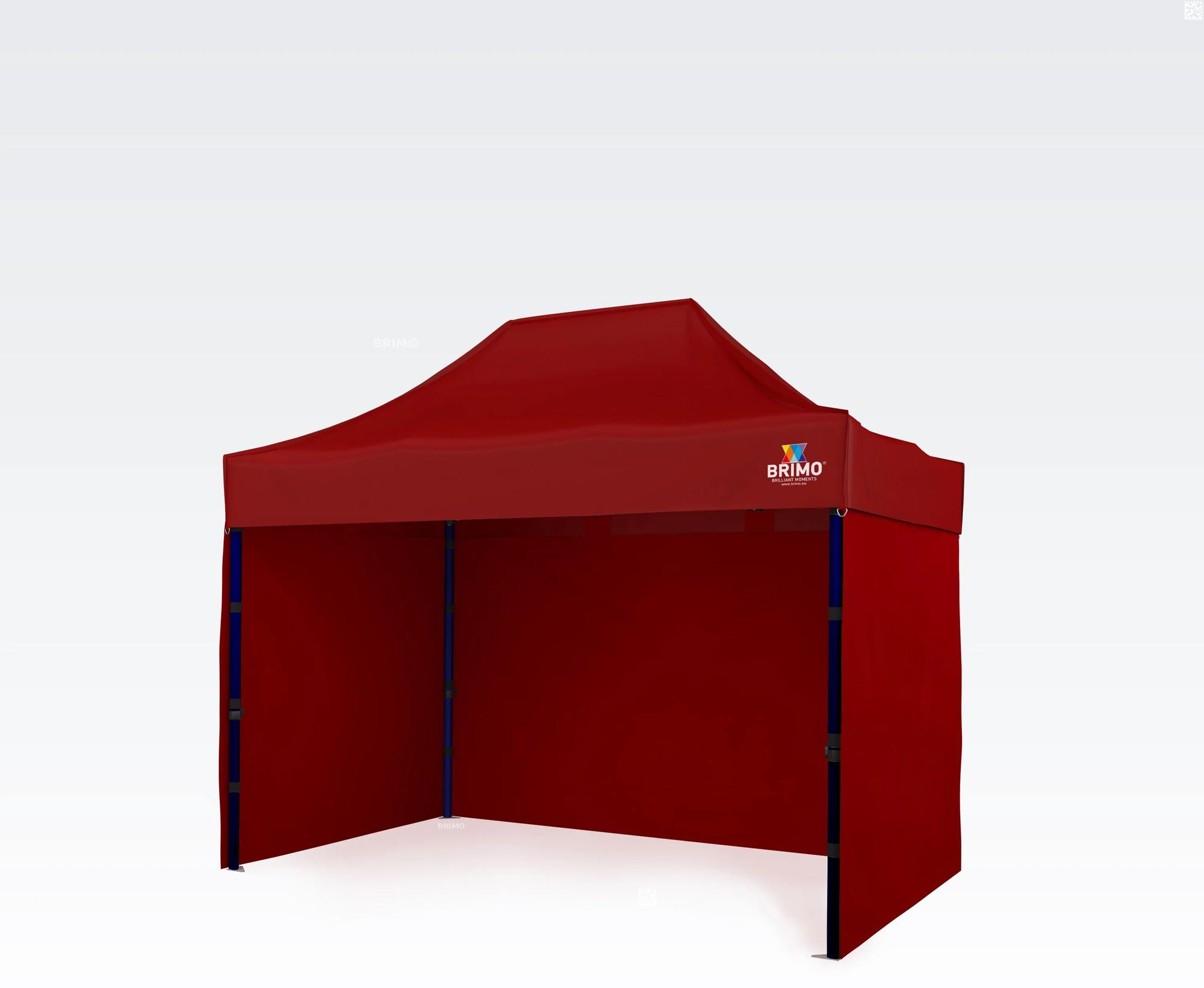 BRIMO Rozkladacie stánky 2x3m - s 3 stenami - Červená 21