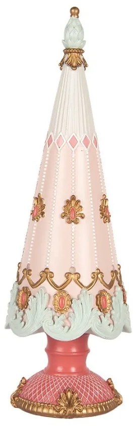 Vianočná dekorácia ružový zdobený stromček - Ø 10*30 cm