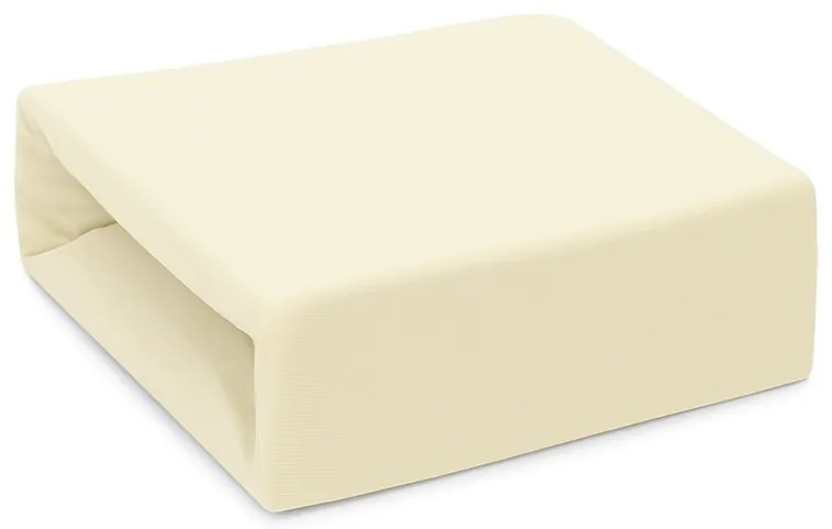 INTERMEDIC SK Jersey napínacia plachta 90x200 cm – Krémová, 100 % bavlna, pružná s gumou
