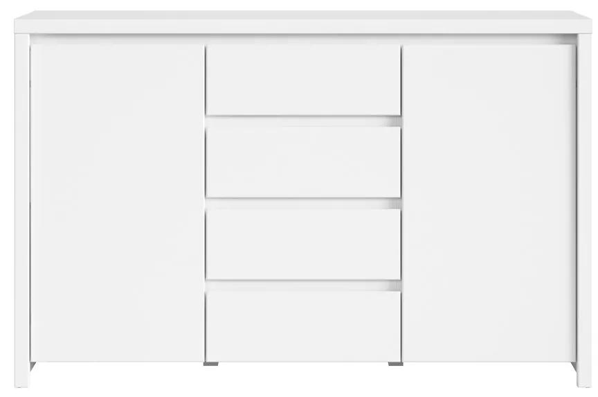 Komoda BRW Kaspian KOM2D4S (biela + biela matná). Akcia -30%. Vlastná spoľahlivá doprava až k Vám domov. 798841