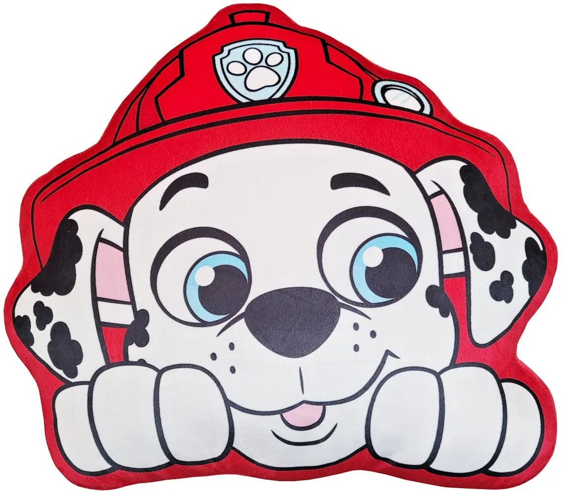 Tvarovaný 3D vankúšik Tlapková patrola - Paw Patrol - motív Marshall - 40 x 35 cm
