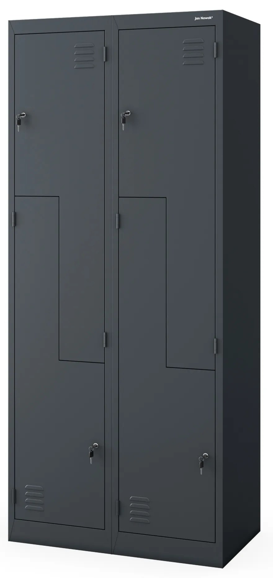 Kovová skriňa typu "L" JULIA, 800 x 1850 x 450 mm, antracitová