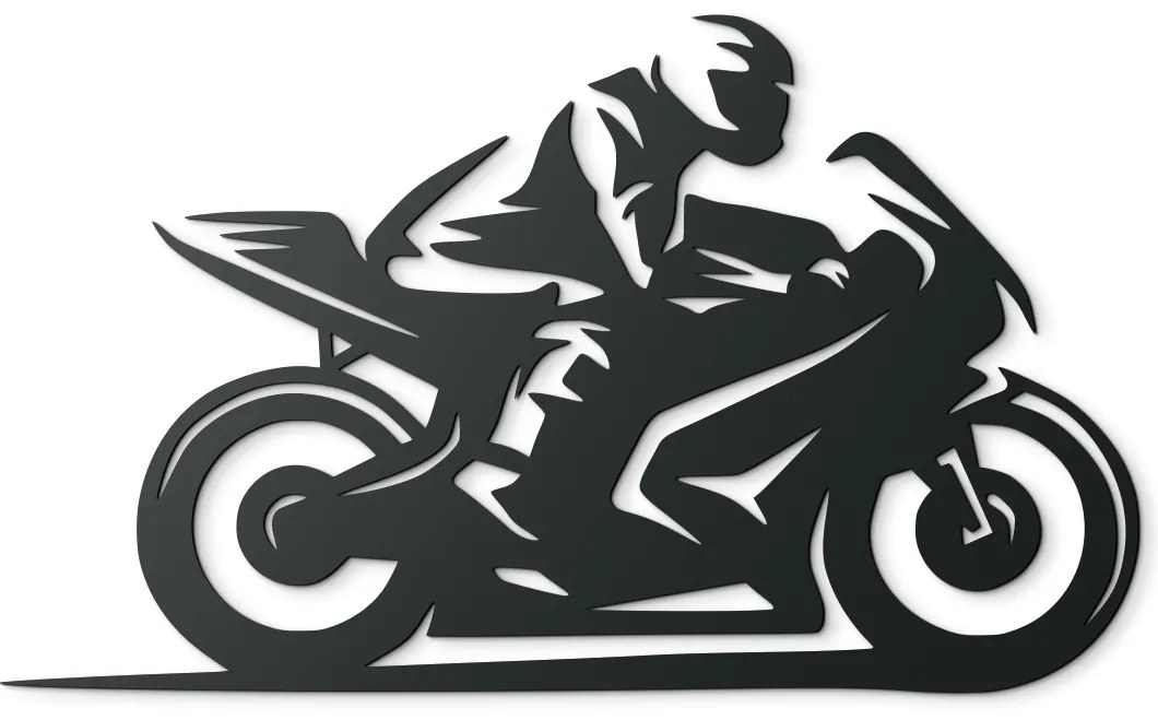 drevko Dizajnový obraz Motorkár Rozmer obrazu: 26,5 x 44,5 cm, Farba dekorácie: Čierna