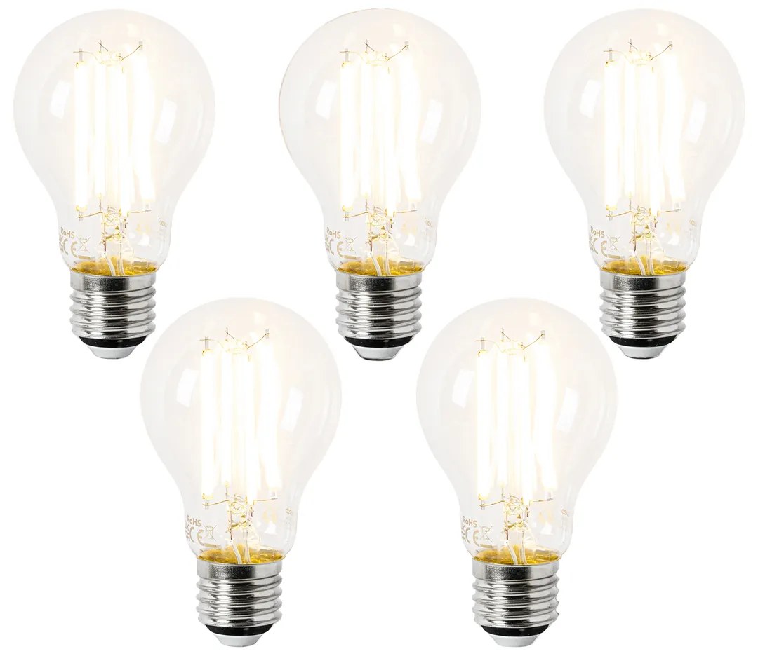 Sada 5 LED žiaroviek E27 A60 číre 3,8 W 806 lm 2700 K