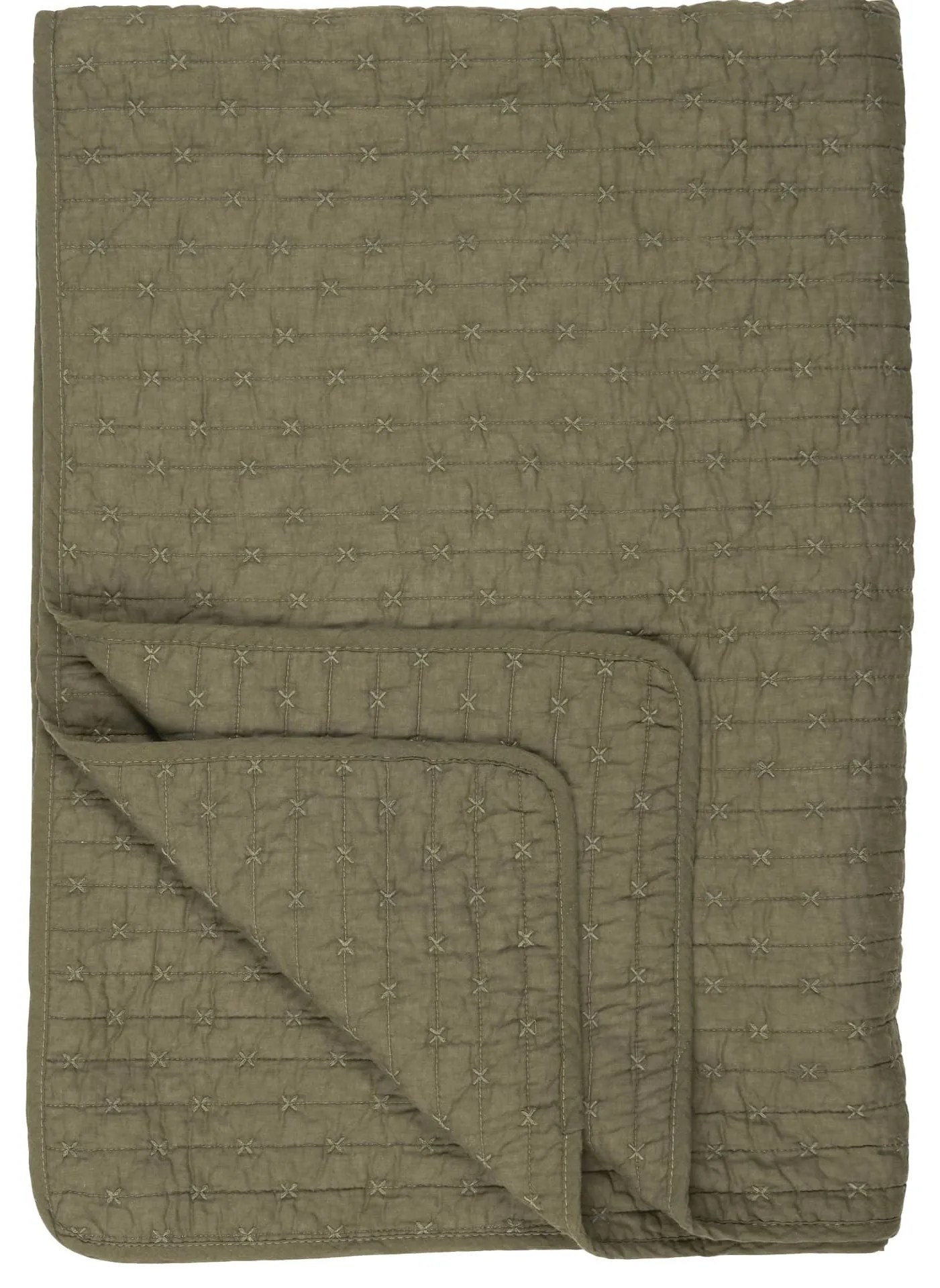 Ib Laursen Prešívaný prehoz Olive Cross Stitches 180 × 130 cm