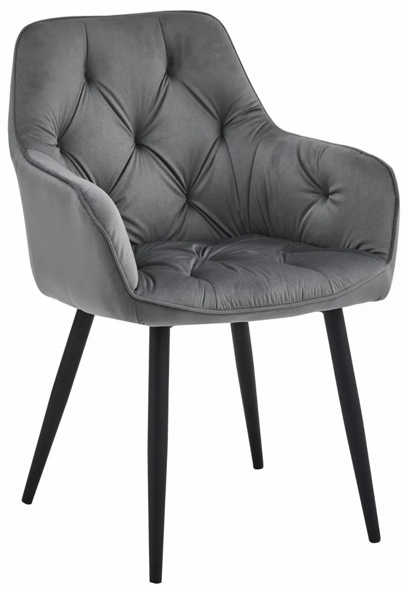 Jedálenské kreslo JORK VELVET, tmavo sivé