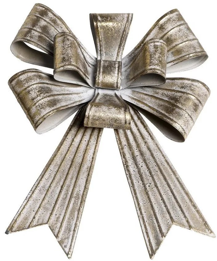 Mosadzná antik kovová nástenná dekorácia mašle Bow - 24*6*31 cm