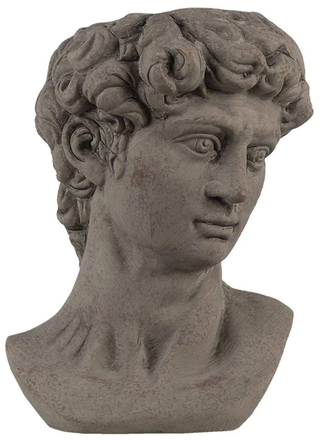 Šedý cementový kvetináč hlava ženy Bust grey - 14*13*21 cm