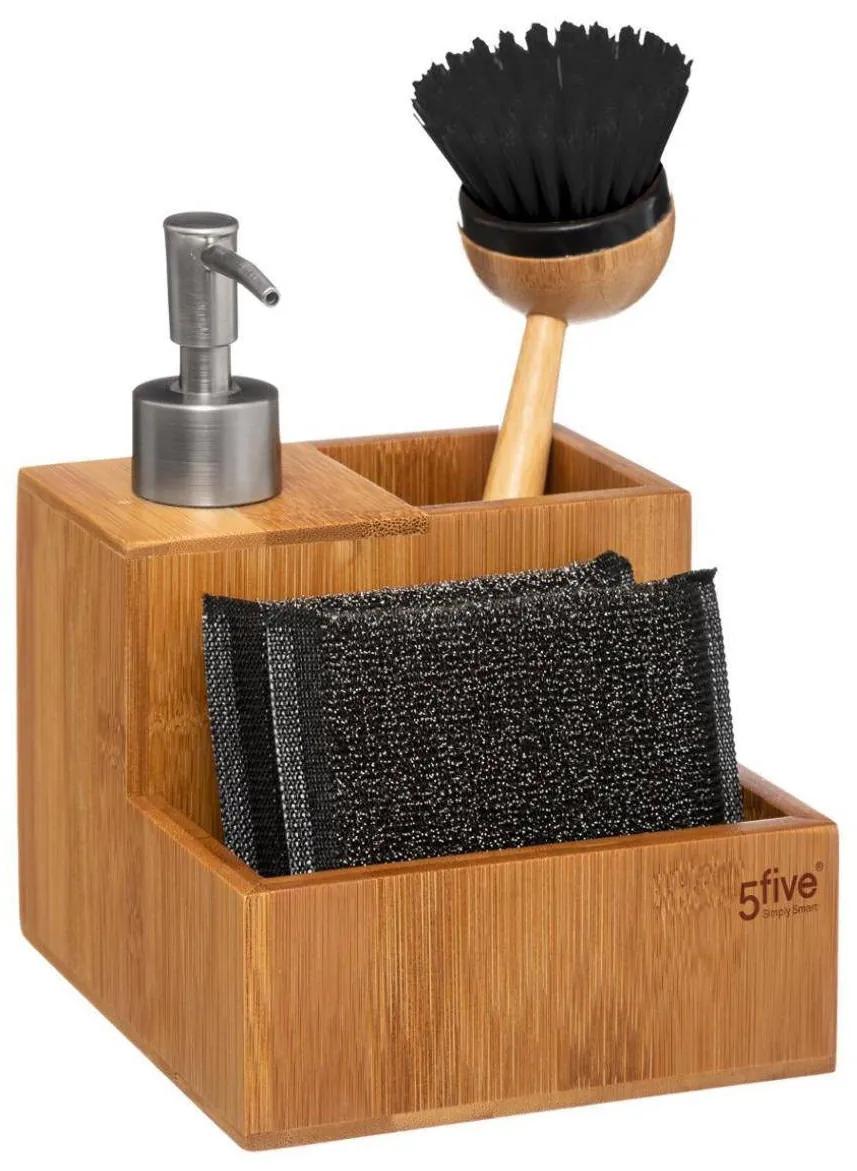 Sada príslušenstva na umývanie riadu Five 7770, bambus