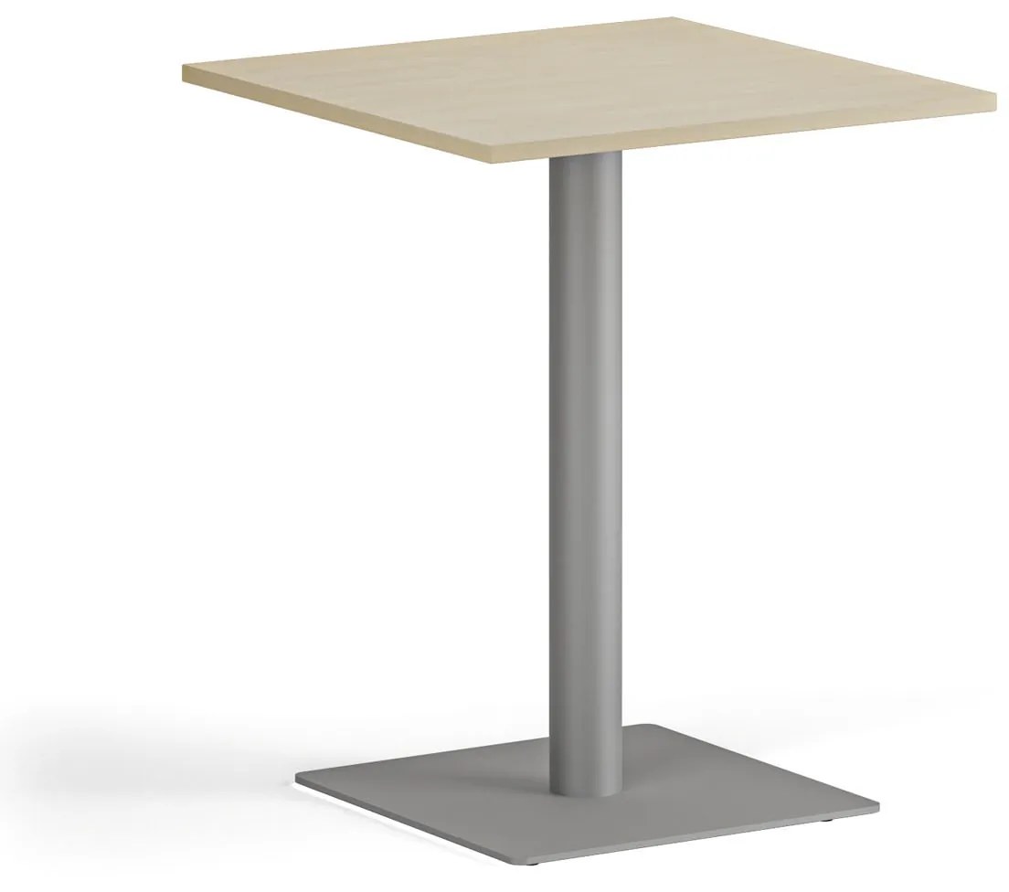 Konferenčný stolík ENZO, 60x60 cm, sivostrieborná podnož, breza