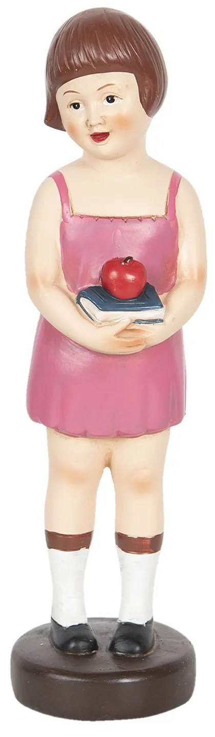 Dekoratívne soška dievčatá s knihou a jablkom - 8 * 8 * 29 cm