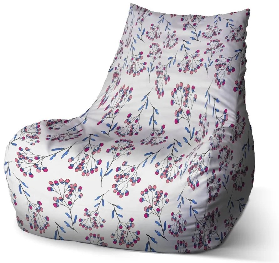 Sedací vak Bean jarabiny, biela