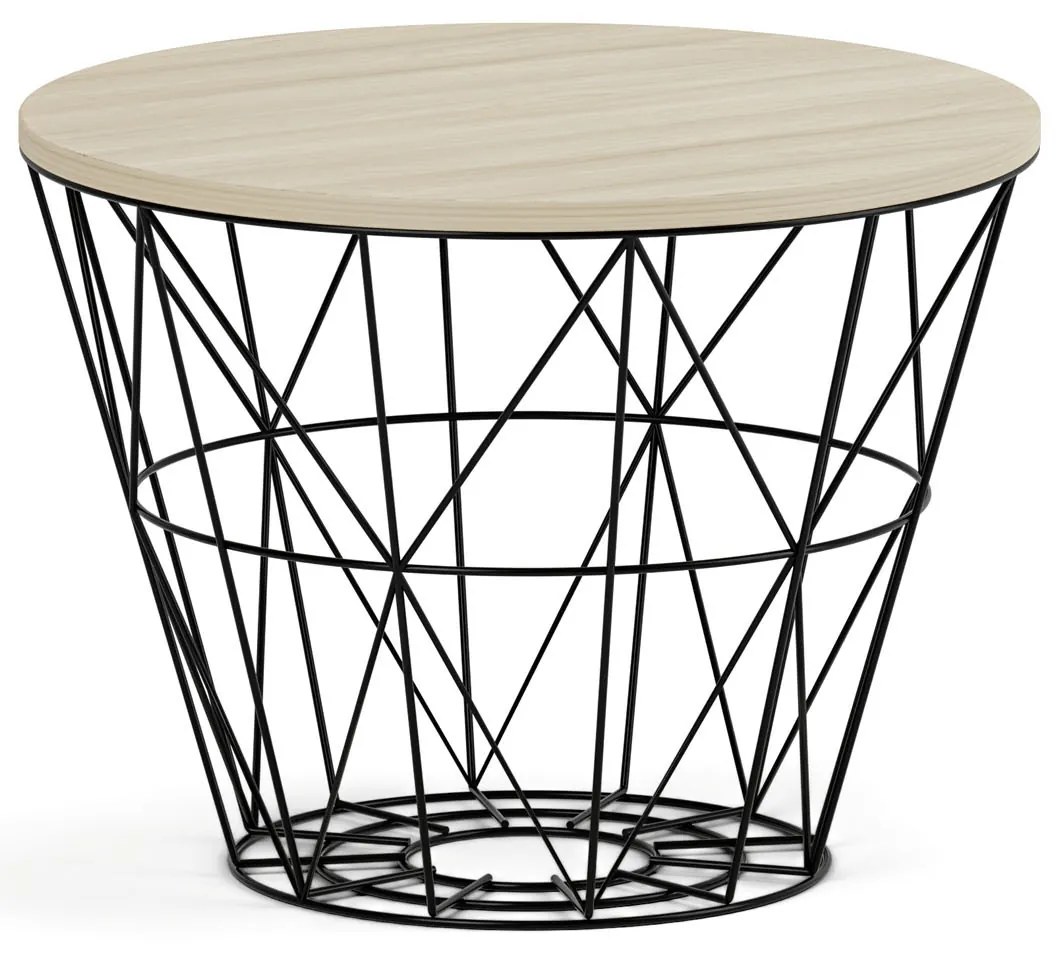 Okrúhly konferenčný stolík STILO, priemer 60 cm, dub prírodný