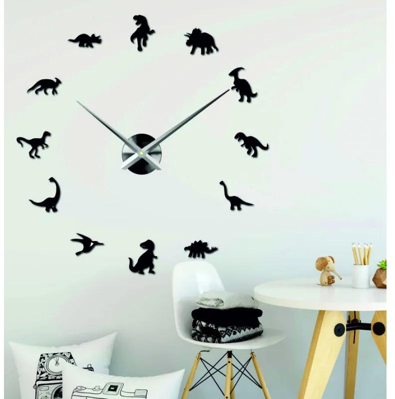 Sentop - Zrkadlové nástenné hodiny veľké DINOSAURY i čierne SZ067 l SENTOP 12SZ067