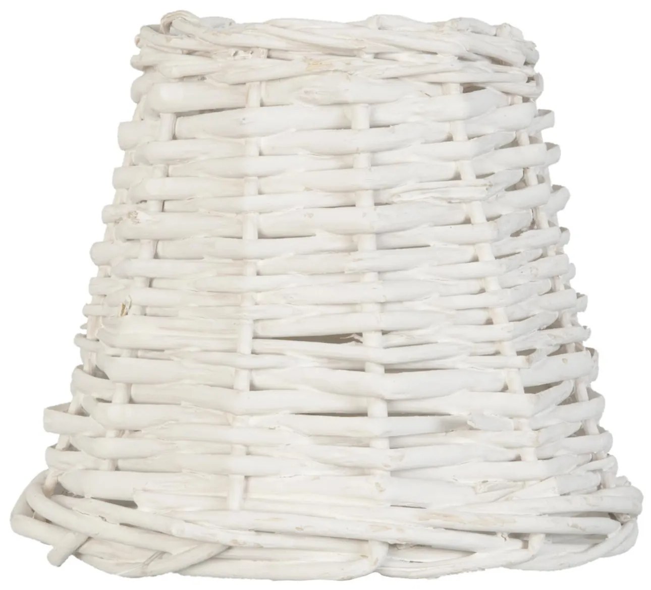 Bílé ratanové stínidlo - Ø 14*12 cm / E27