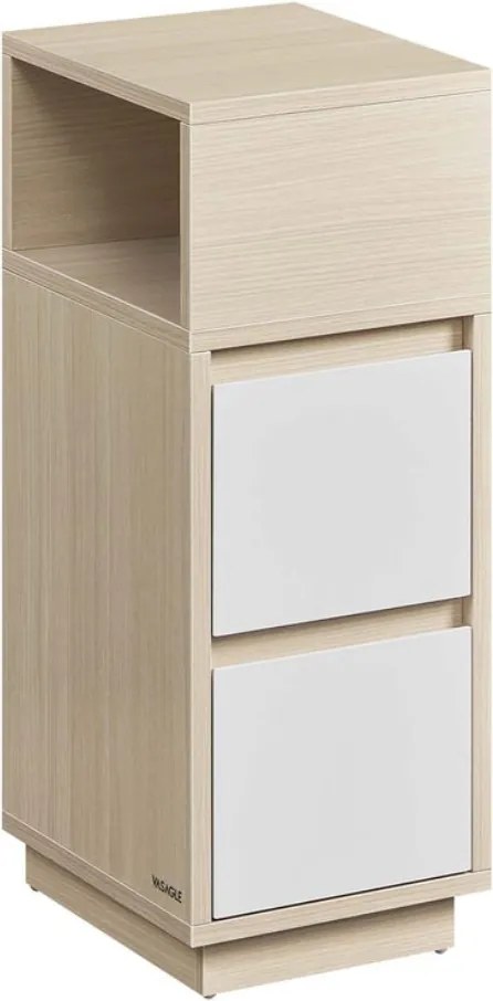 Nočný stolík ROBIN, 30x25x65cm, biela/béžová Vasagle