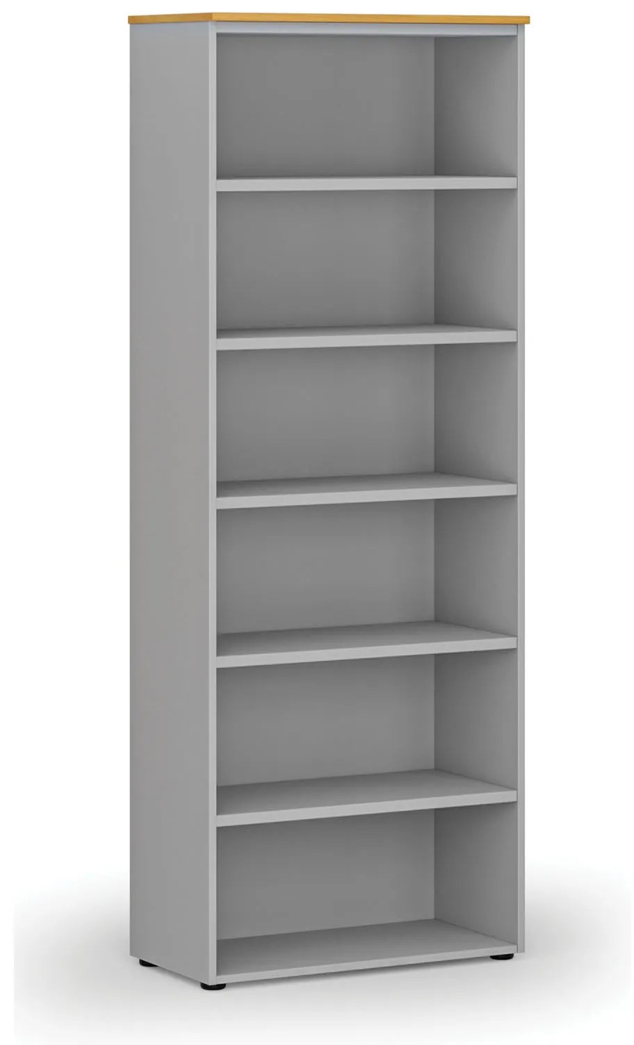 Kancelársky regál PRIMO GRAY, 800 x 420 x 2128 mm, sivá/buk