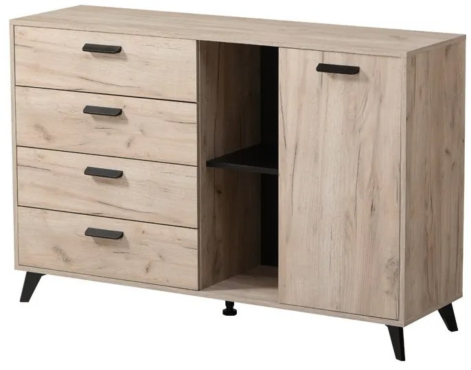 Komoda Taylor - dub sivý/čierna Komoda Taylor - dub sivý/čierna