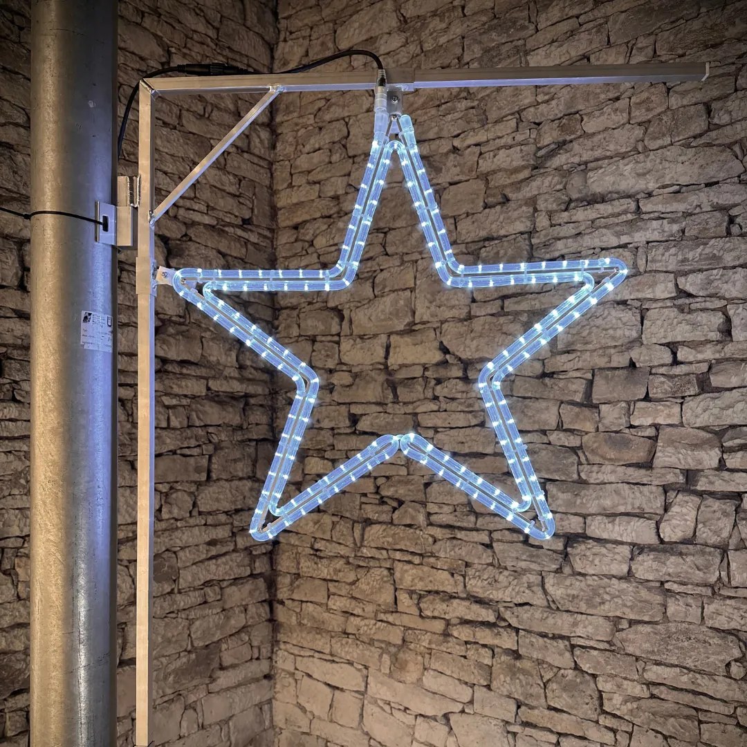 DECOLED LED svetlo s hviezdou, sada pre VO, 74 cm, ľadovo biela