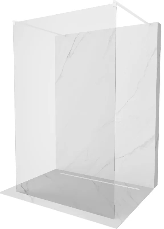 Mexen Kioto, sprchová zástena Walk-In 155 x 200 cm, 8mm číre sklo, biely profil, 800-155-002-20-00