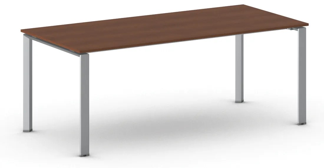 Rokovací stôl PRIMO INFINITY so sivostriebornou podnožou 2000 x 900 x 750 mm, čerešňa