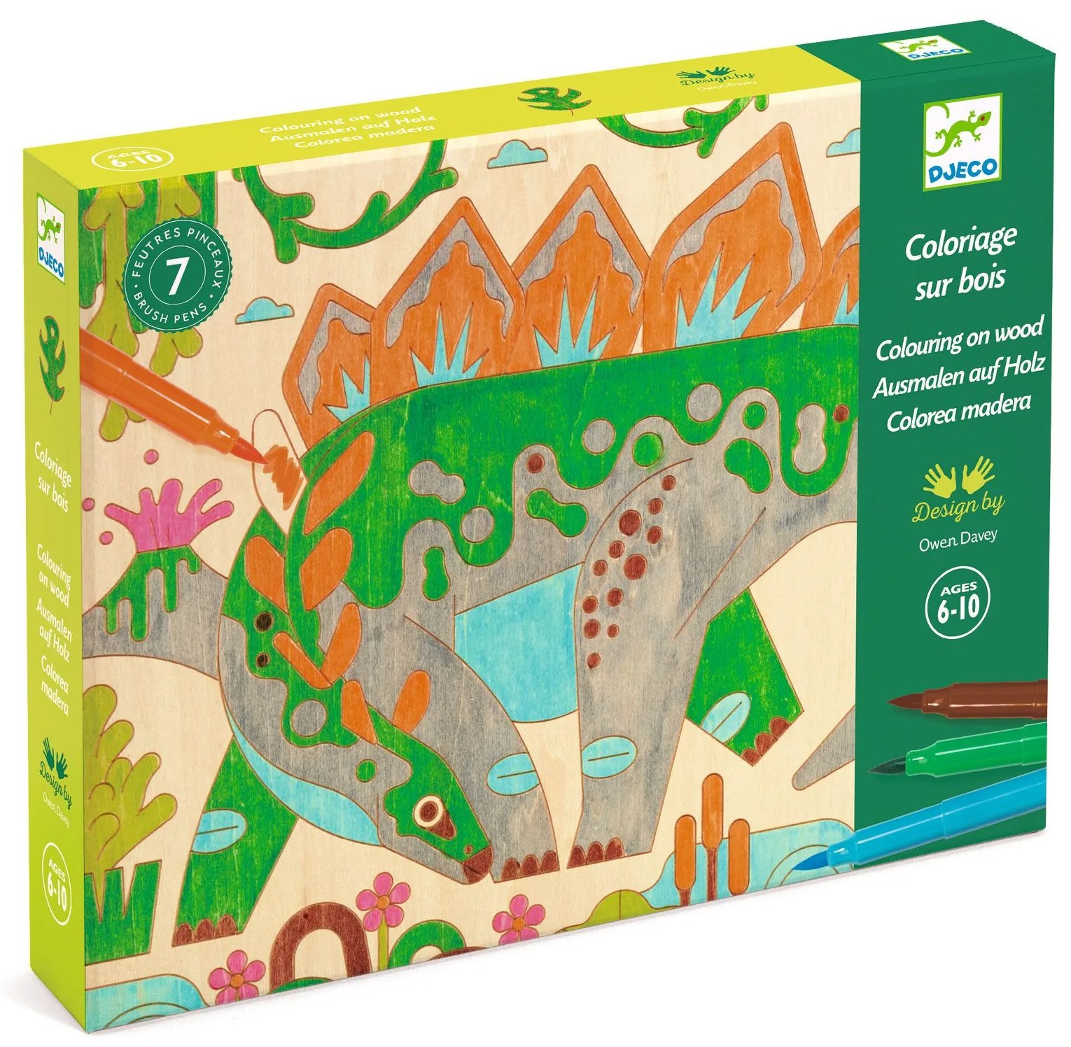 Výtvarná hra - kreslenie na drevo - Dinosaury