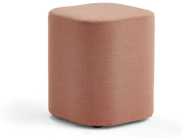 Taburet COMFY, vlnená tkanina, lososová ružová