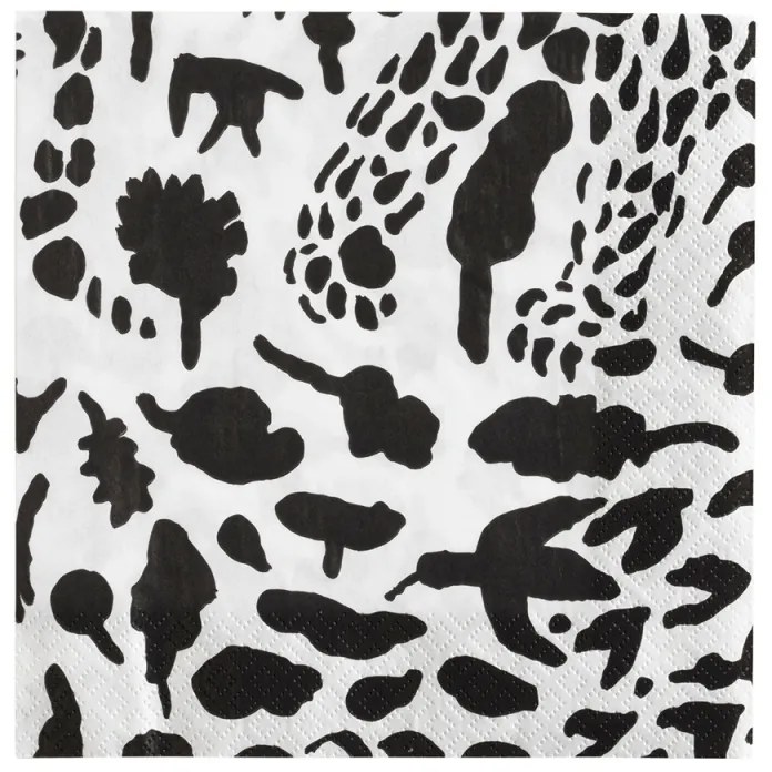 Servítky Oiva Toikka Cheetah 33x33cm, 20ks / čierno-biele
