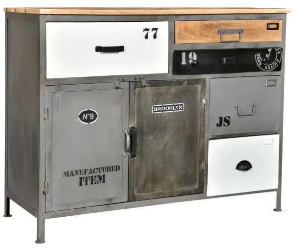 furniture-nabytek.cz - Masívna komoda Pinetown z mangového dreva, lakovaná, viacfarebná – 120×45×96 cm