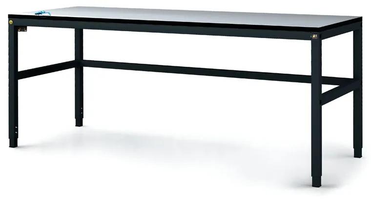 Alfa 3 Antistatický dielenský ESD stôl, 1800x800x745-985 mm, nastaviteľné podnožie