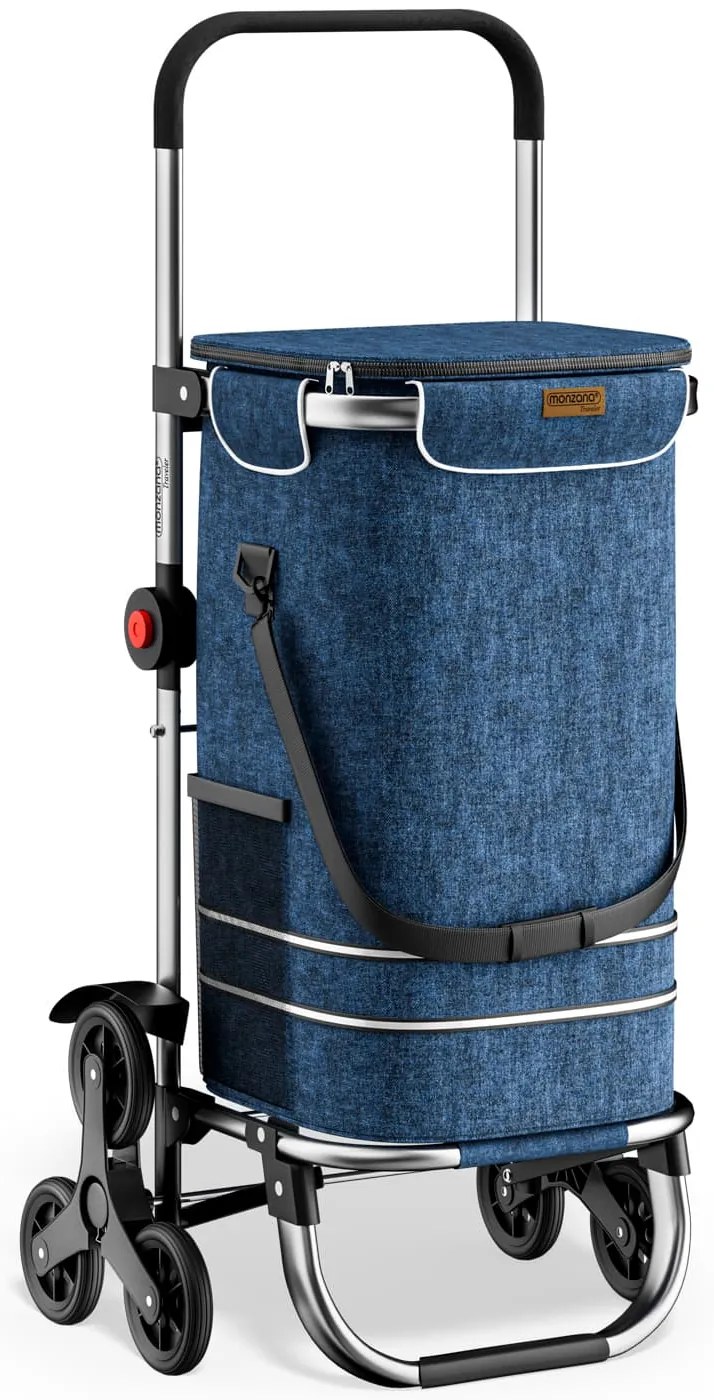 Nákupná taška na kolieskach do schodov COMFORT,50l, modrá Monzana