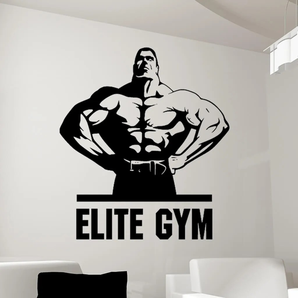 Veselá Stena Samolepka na stenu na stenu Elite Gym Farba: černá