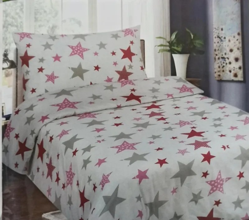 ECOMATRACE Bavlnené posteľné obliečky Pink stars