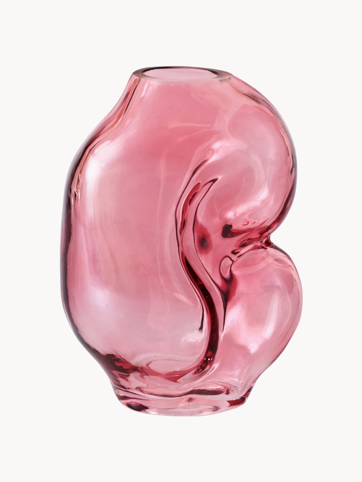 Ručne vyrobená sklenená váza Gleam, V 18 cm