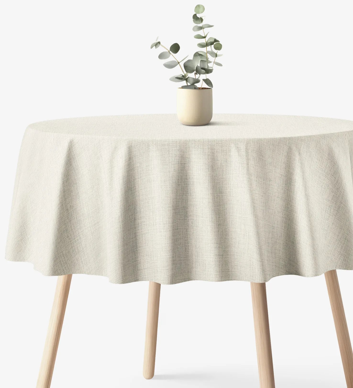 Goldea okrúhly obrus 100% bavlnené plátno - prírodný režný Ø 160 cm