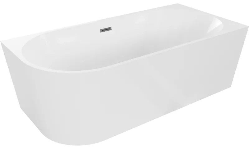 Mexen Mia, voľne stojaca rohová vaňa, pravá, 150 x 75 cm, biela, grafitový prepad, 52691507500P-66