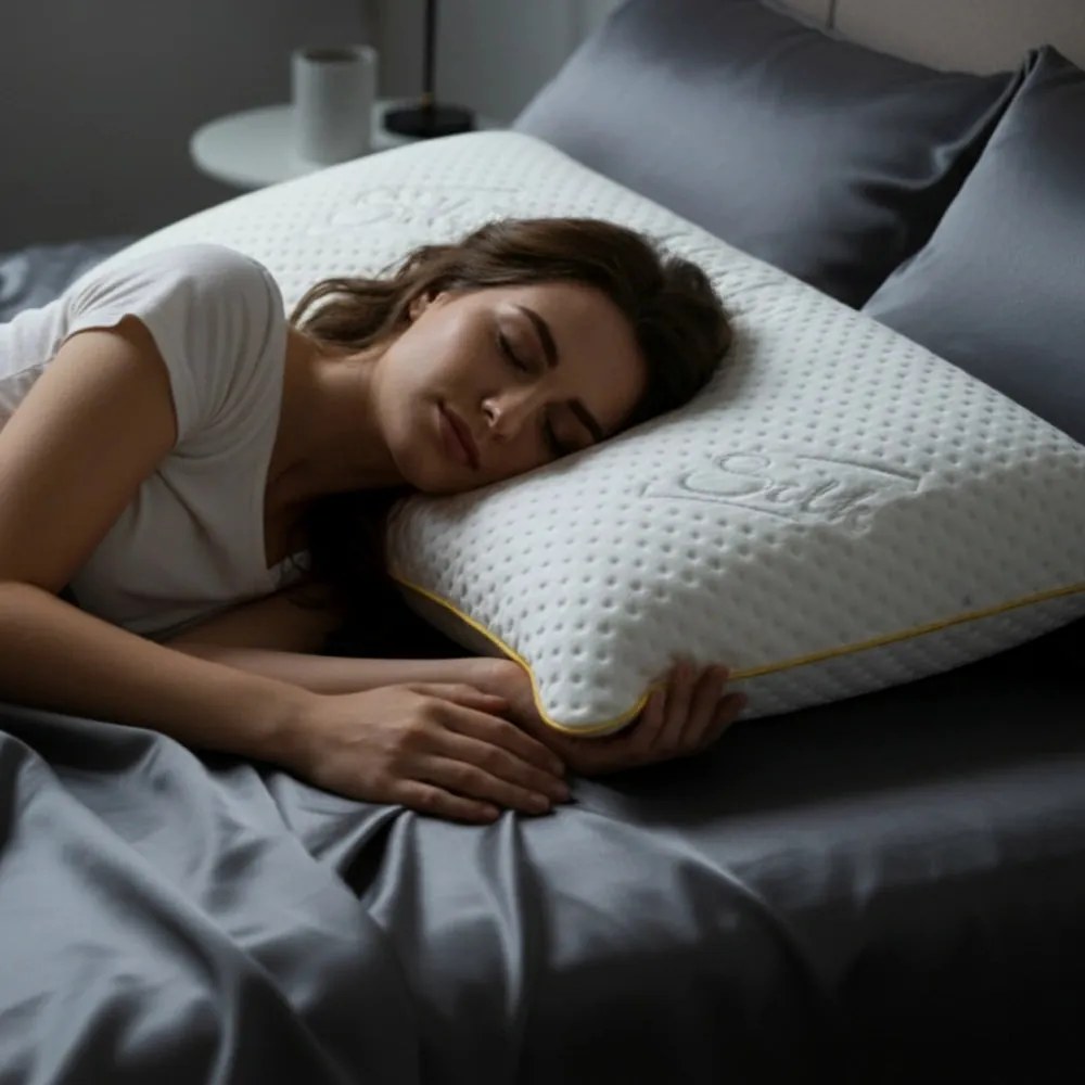 Vankúš z pamäťovej peny Azonelo výška 16 cm - poťah s hodvábom