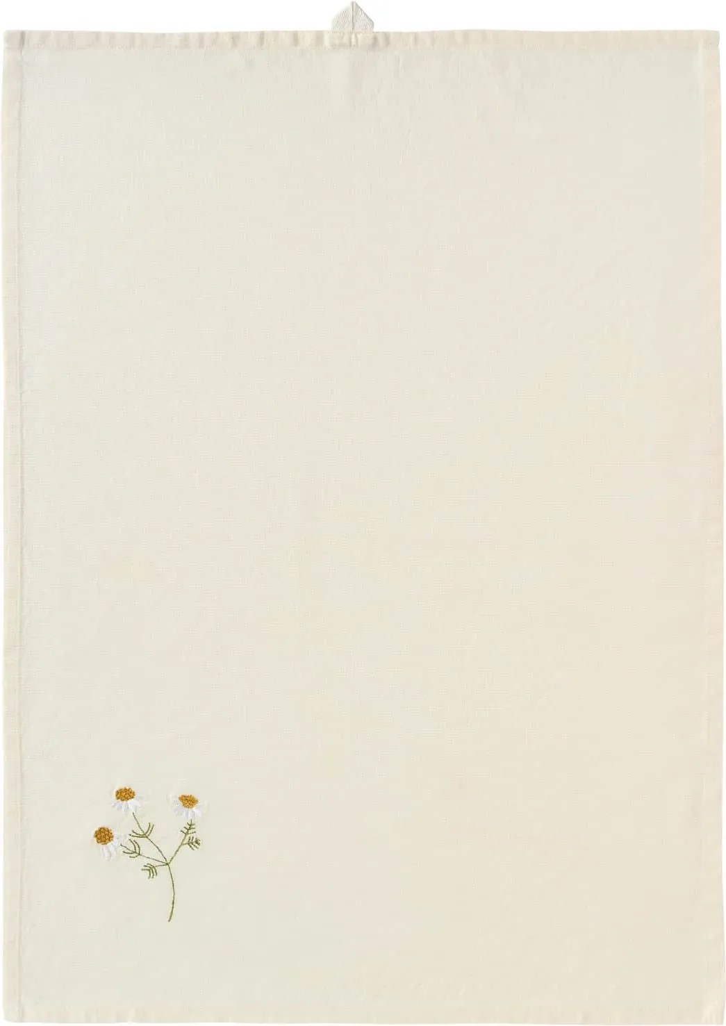 Ib Laursen Bavlnená utierka s výšivkou Flora Daisy