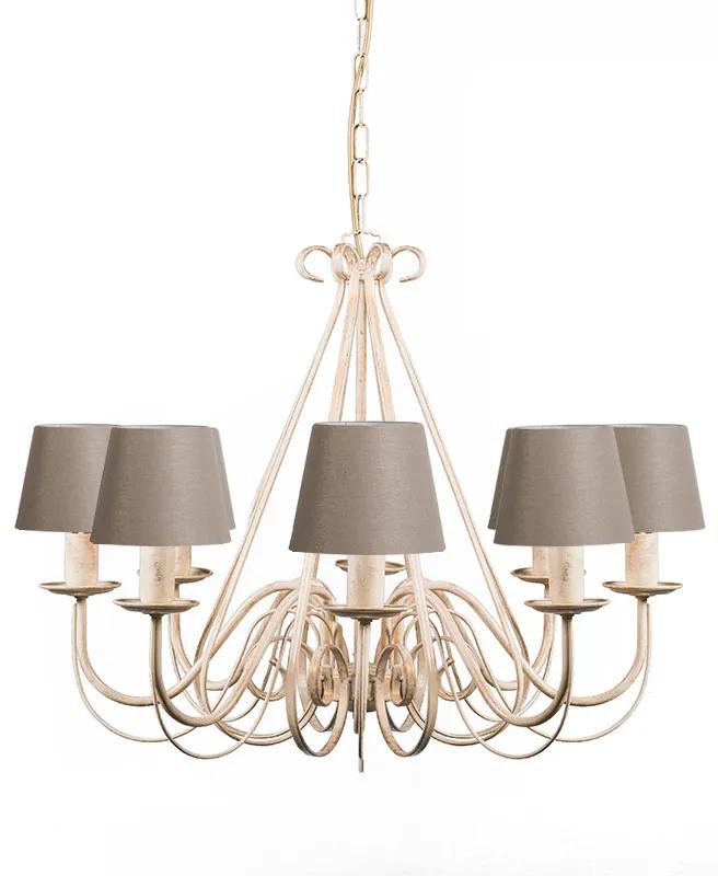 Lustr krémovej farby 60 cm s tienidlami v odtieni taupe - Giuseppe 8