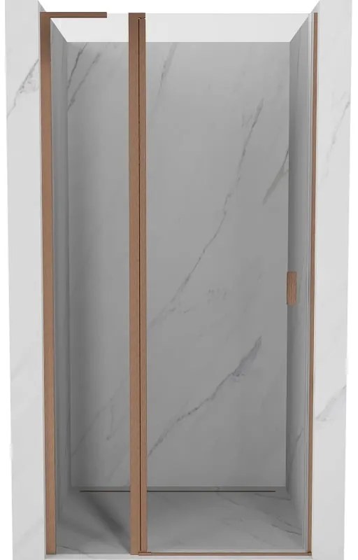 Mexen, Mexen Mist L Otočné sprchové dvere 105 cm, transparentné, brúsená meď - 8A4L-105-000-65-00