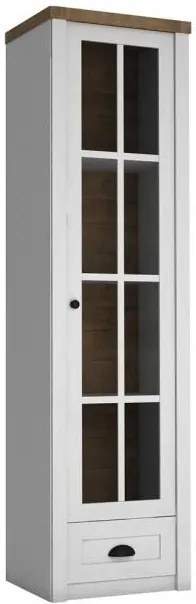 Vitrína PROVENCE W1S, sosna andersen / dub lefkas