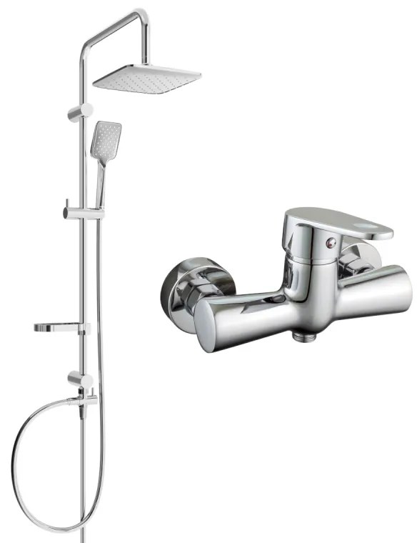 Mexen Sven sprchový set s dažďovou sprchou a sprchovou batériou Kama, chrómová, 72540262-00