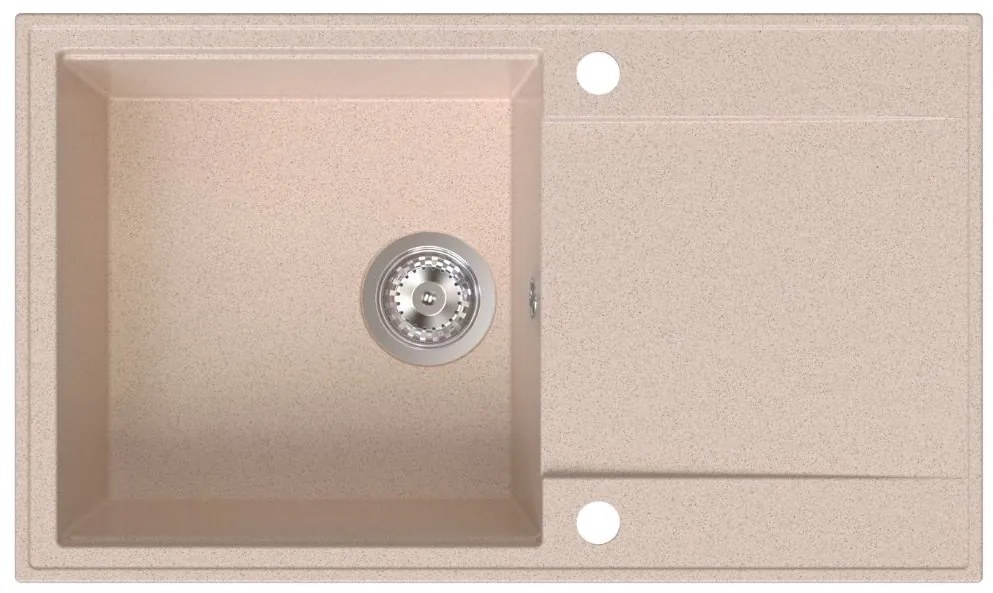 Sink Quality Sink55, kuchynský granitový drez 780x460x215 mm, béžová, SKQ-SINK.P.1KDOL