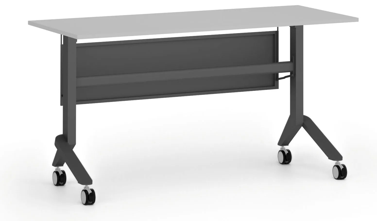 Mobilný stôl PRIMO MOVE, 140x60 cm, čierna podnož, sivá