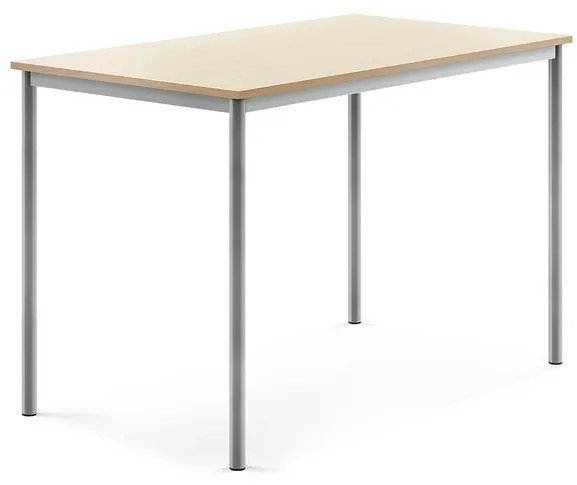 Stôl SONITUS, 1400x800x900 mm, HPL - breza, strieborná