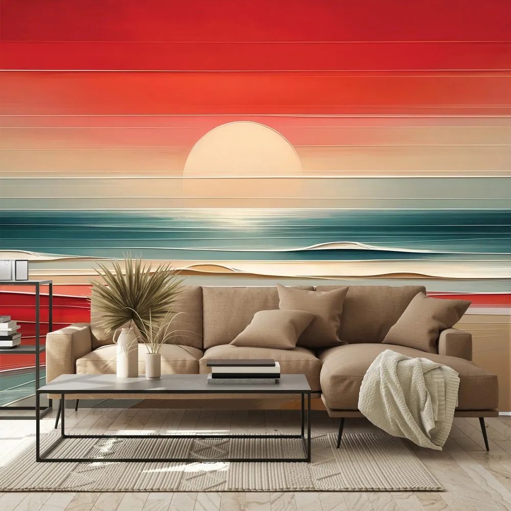 Tapeta abstraktný západ slnka nad oceánom